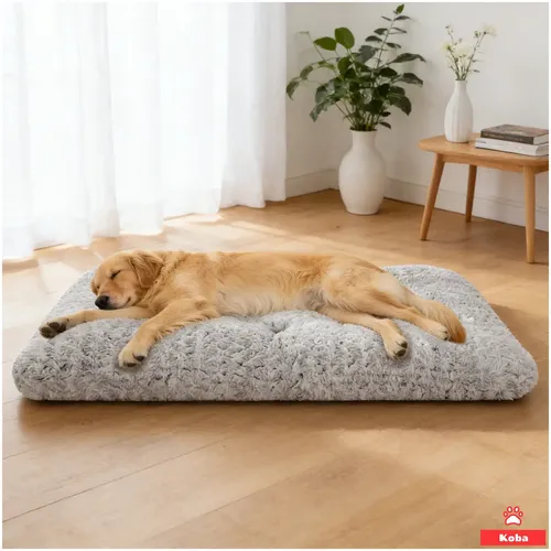 Cama Antiestrés Lavable Para Mascota Perros Gatos Extra Grande 120x75x10cm Color Gris Marca Koba