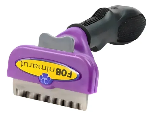 Cepillo Gato Quitanudos Violeta Cerdas Acero Inoxidable Pelo Largo