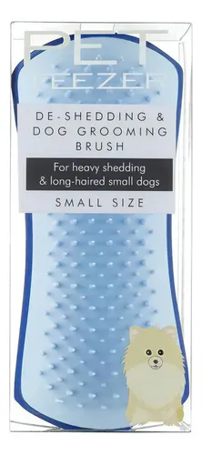 Cepillo Muda Pelaje Perro Grande Pet Teezer Doble Nivel Azul Claro
